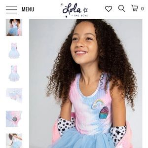 Tie-dye, rainbow tutu dress in a bodysuit style w attached tutu. Size 6 girls.